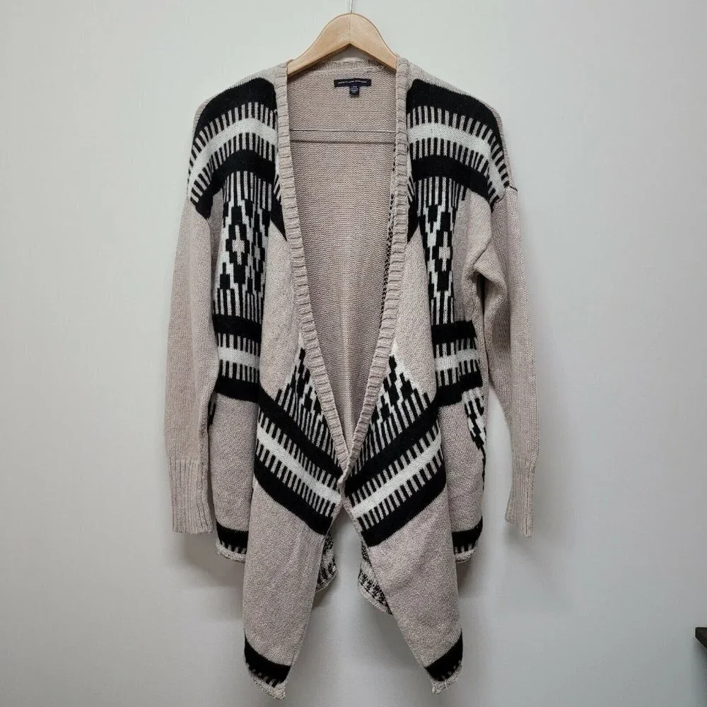 American Eagle Outfitters AEO Aztec Open Front Cardigan Sweater Southwest Large